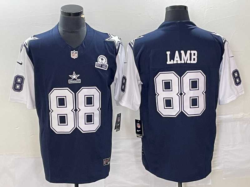 Mens Dallas Cowboys #88 CeeDee Lamb Navy Blue FUSE Vapor Thanksgiving 1960 Patch Limited Stitched Jersey->dallas cowboys->NFL Jersey